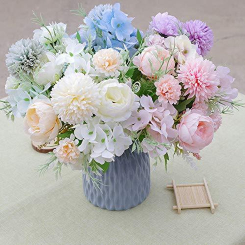 2 Pcs Artificial Peony Silk Hydrangea Bouquet